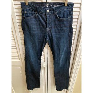 7 For All Mankind Standard Straight Leg Stretch Blue Jeans Button Fly Size 32